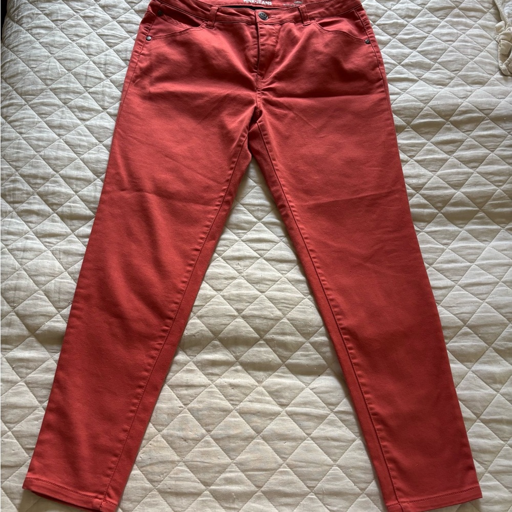 Celebrity Pink Women's Coral Straight Leg Jeans size 13 EUC